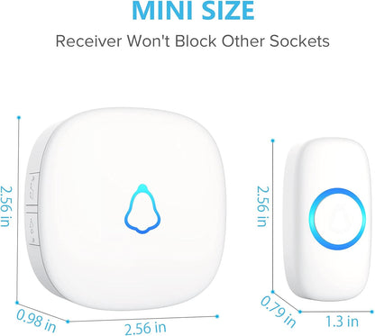 SECRUI Waterproof Wireless Doorbell – 1000ft Range, 58 Chimes, LED Alert