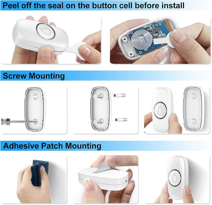 SECRUI Waterproof Wireless Doorbell – 1000ft Range, 58 Chimes, LED Alert