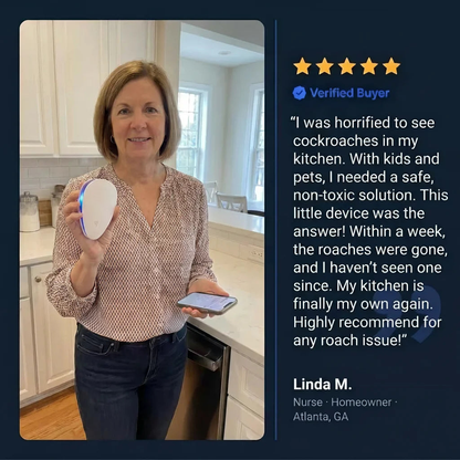 Ultrasonic Pest Repeller - Banish Roaches & 14 other pests for good