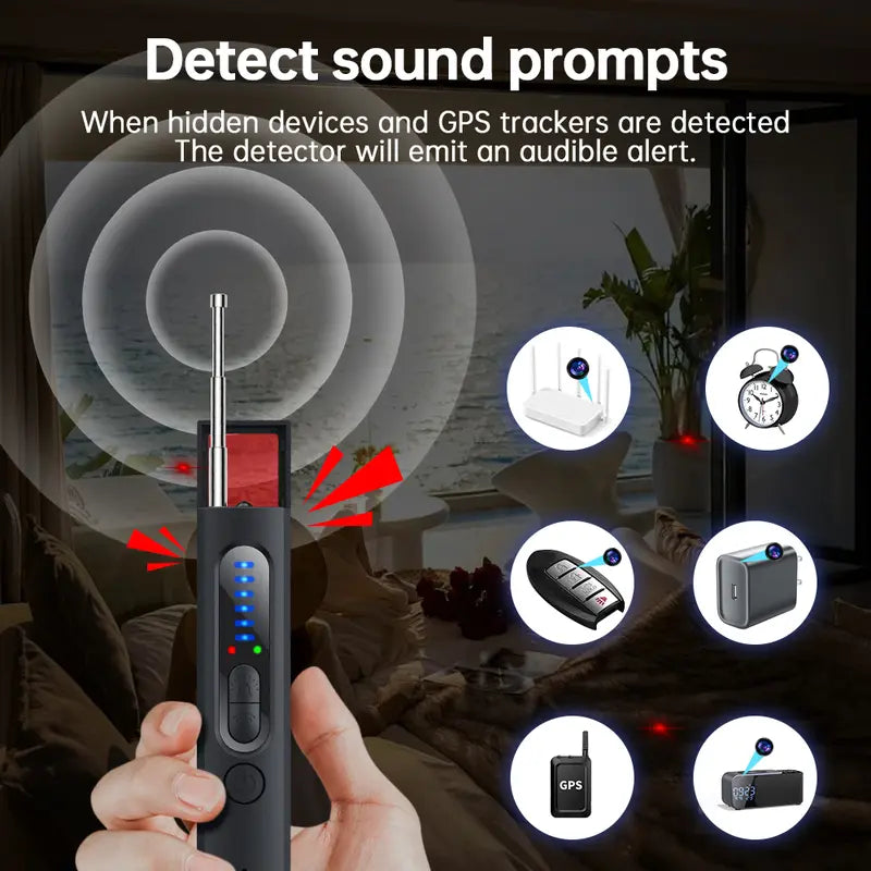 Hidden Camera Detectors, GPS Tracker Detector with 5 Sensitivity Levels and Professional Modes