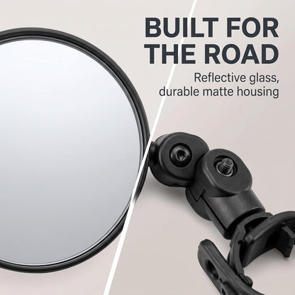 2Pcs Black Adjustable Rear View Mirror for Bikes