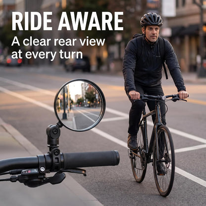 2Pcs Black Adjustable Rear View Mirror for Bikes