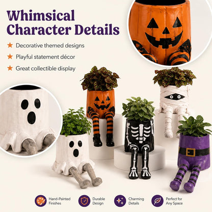 Halloween Hanging Legs Planter Planter,Whimsical Character Succulent Pot