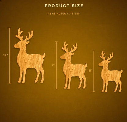 Light-Up Press-On Reindeer Christmas Décor Set