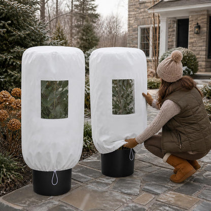 2 Pack Plant Covers Freeze Protection with Viewing Window, 31.5" x 23.6"