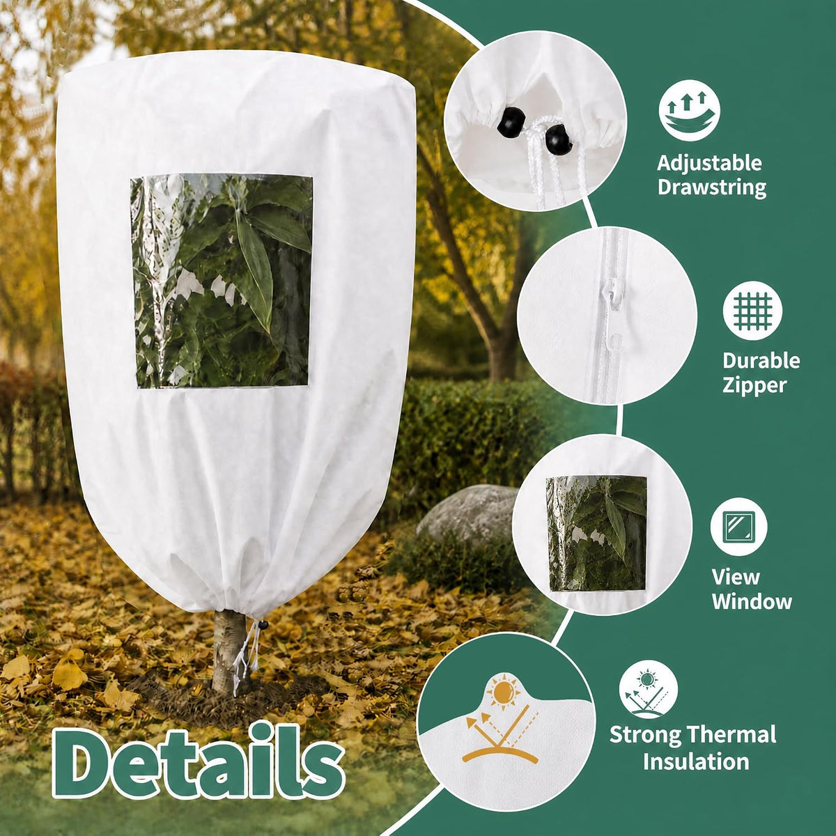 2 Pack Plant Covers Freeze Protection with Viewing Window, 31.5" x 23.6"