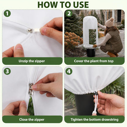2 Pack Plant Covers Freeze Protection with Viewing Window, 31.5" x 23.6"