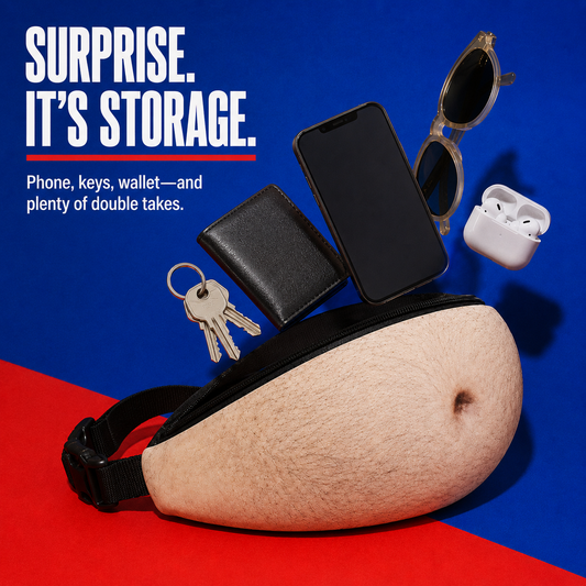 Ultra-Realistic Beer Belly Fanny Pack - Funny Dad Bod Waist Bag