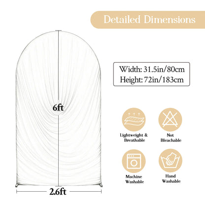 6FT/7.2FT Ruched Wedding Arch Backdrop Cover