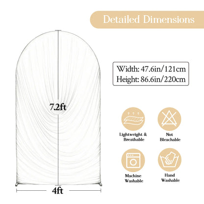 6FT/7.2FT Ruched Wedding Arch Backdrop Cover