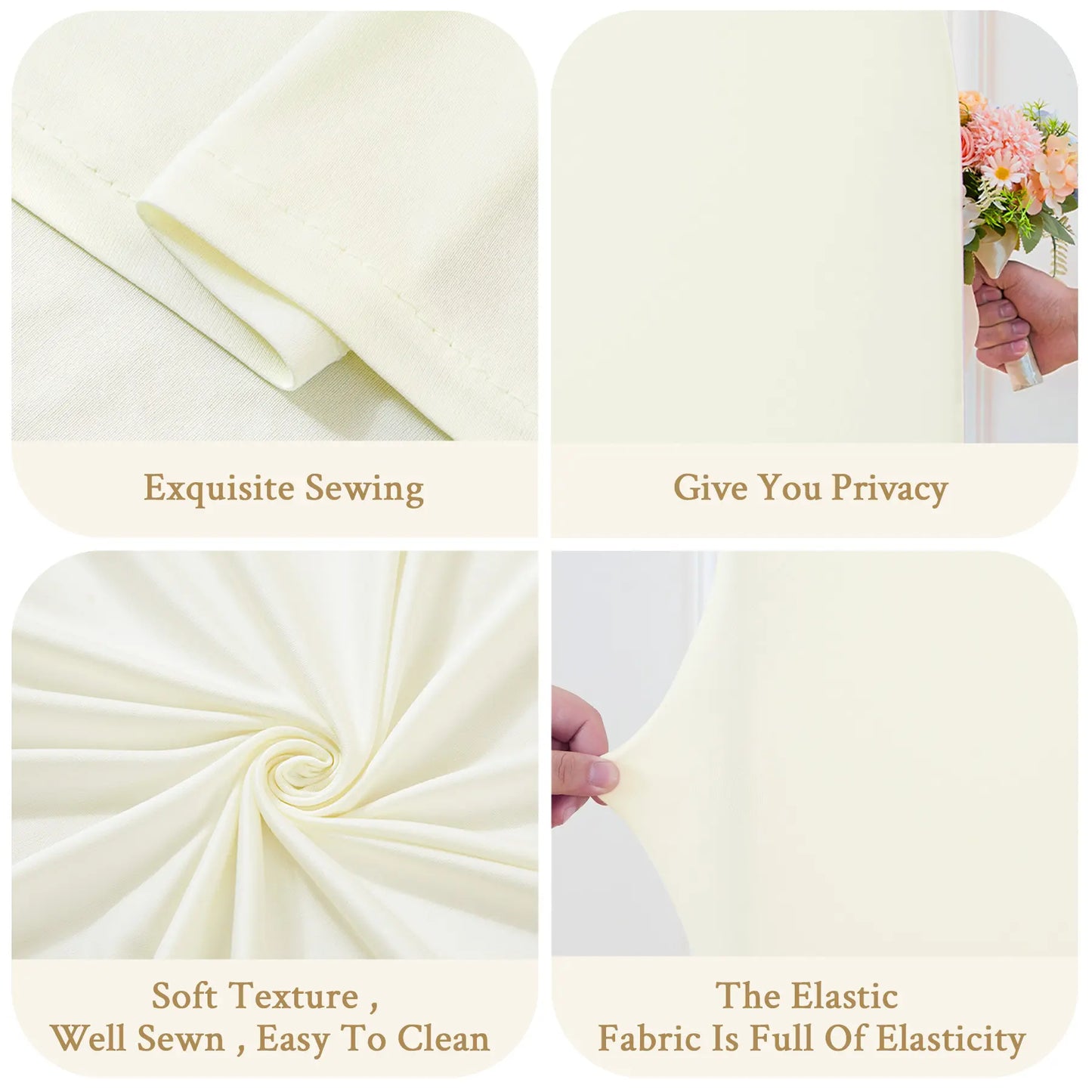 6FT/7.2FT Ruched Wedding Arch Backdrop Cover