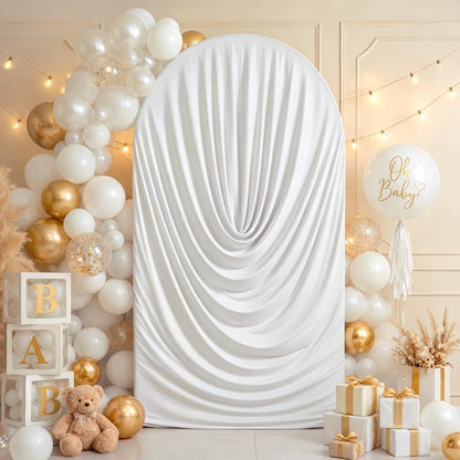 6FT/7.2FT Ruched Wedding Arch Backdrop Cover