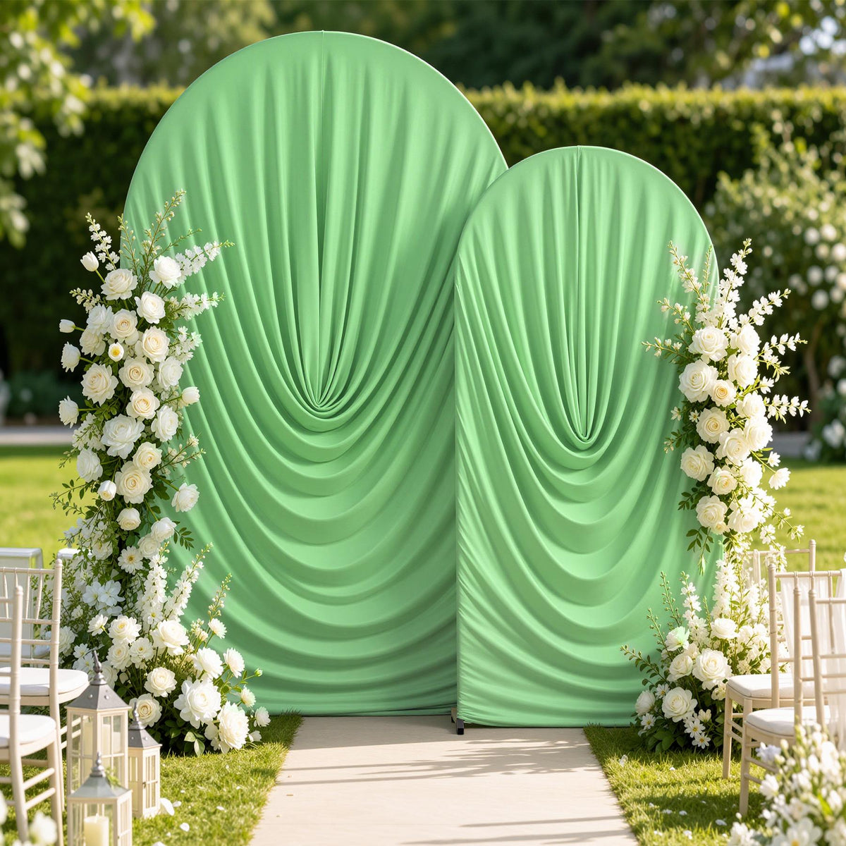 6FT/7.2FT Ruched Wedding Arch Backdrop Cover