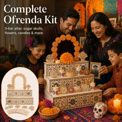 Day of the Dead Wooden Ofrenda Altar Display Set