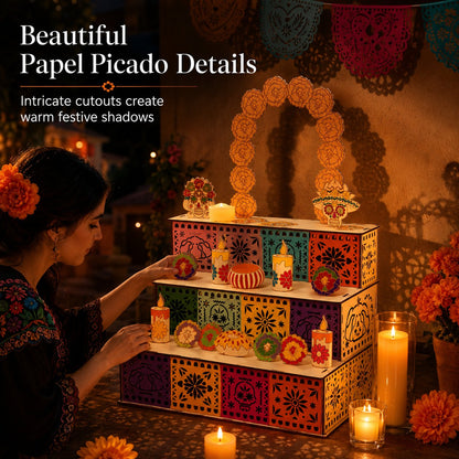 Day of the Dead Wooden Ofrenda Altar Display Set