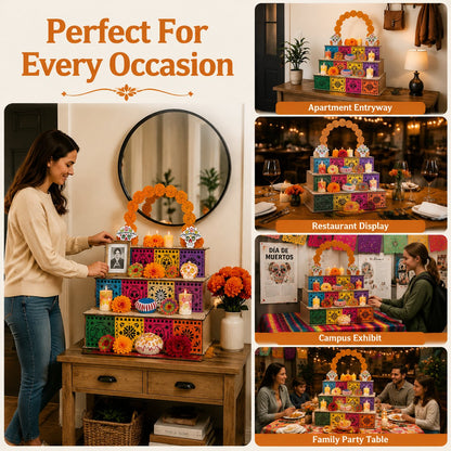 Day of the Dead Wooden Ofrenda Altar Display Set