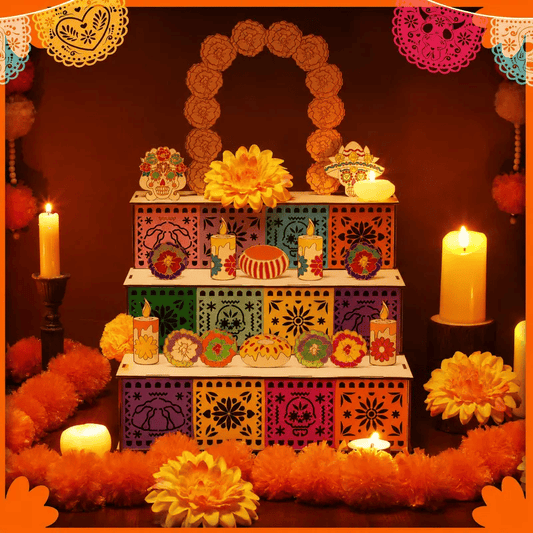 🏵️Day of the Dead Wooden Ofrenda Altar Display Set