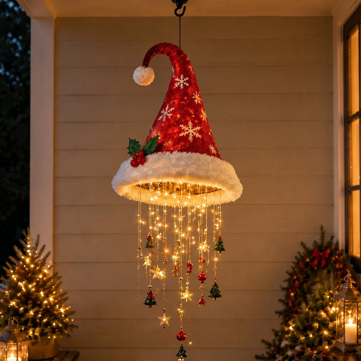 Lighted Christmas Hat Hanging Decoration