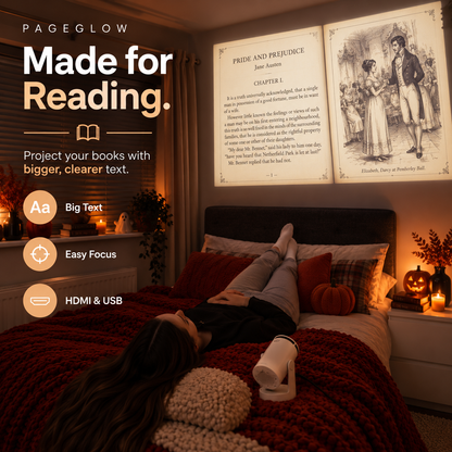 ❤️ 180° Adjustable Reading Projector – 4K Supported with HDMI & Speaker