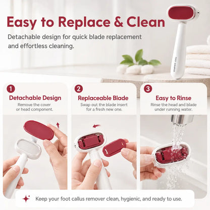 ❤️Dual-Sided Foot Callus Remover – Replaceable Blade Dead Skin Scraper
