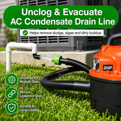 ❤️Universal AC Drain Line Cleaner Adapter – Wet/Dry Vac Attachment