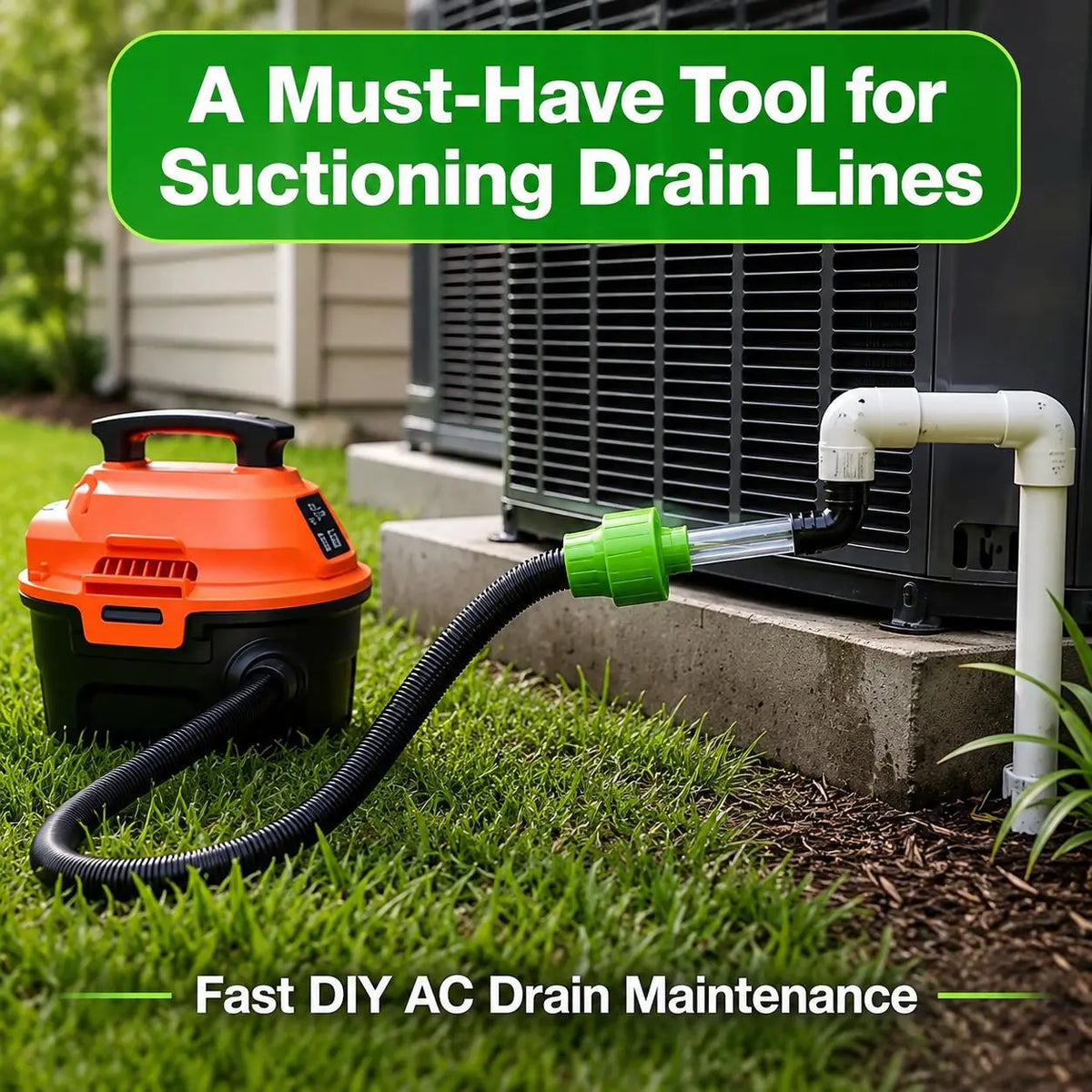 ❤️Universal AC Drain Line Cleaner Adapter – Wet/Dry Vac Attachment