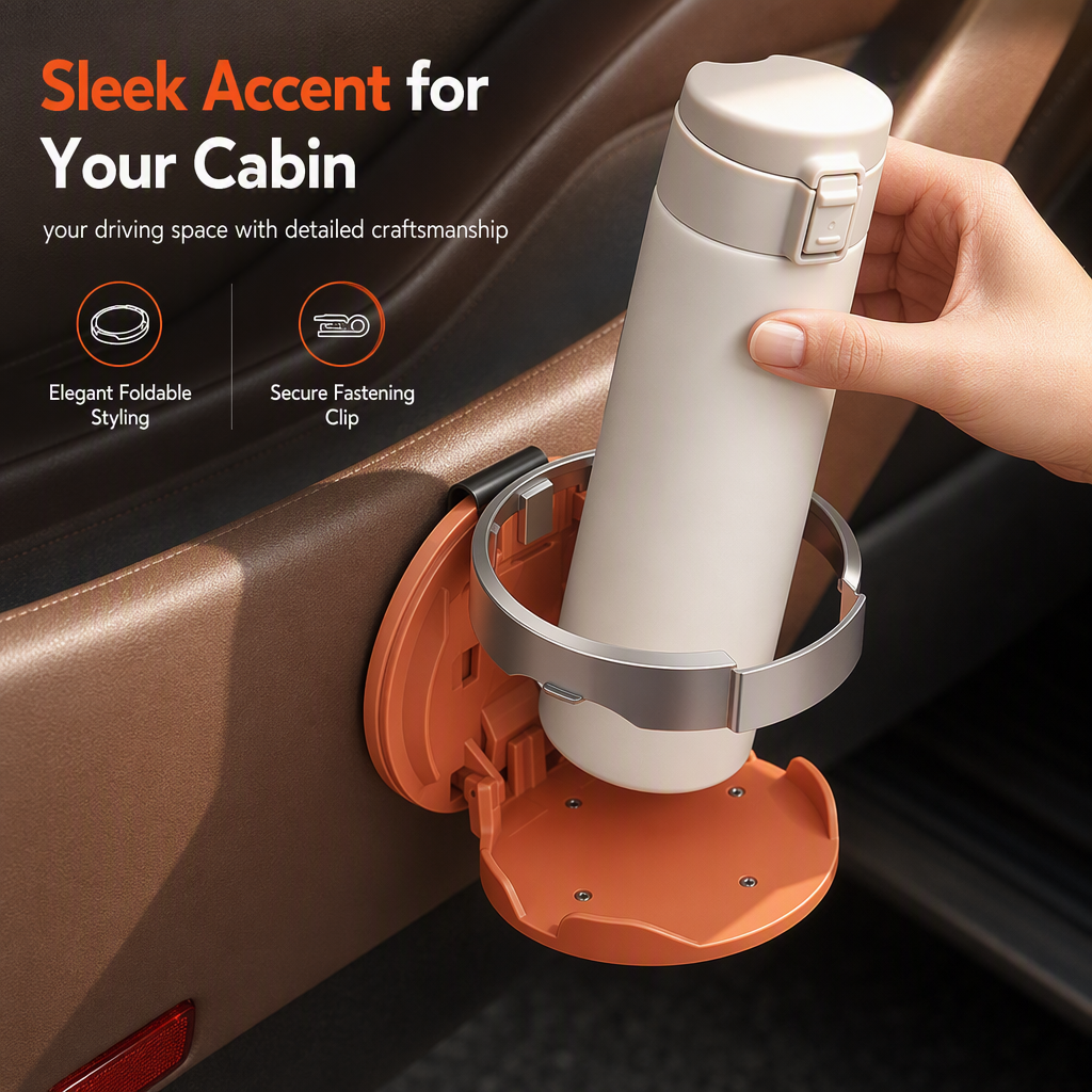 ❤️Space-Saving Foldable Car Cup Holder with Hook