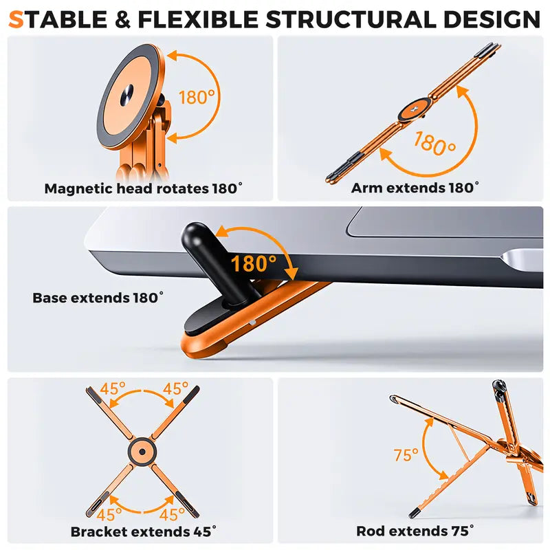 🎉Adjustable Desk Mount - Portable Aluminum Alloy Laptop & Phone Stand