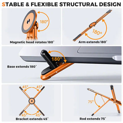 🎉Adjustable Desk Mount - Portable Aluminum Alloy Laptop & Phone Stand