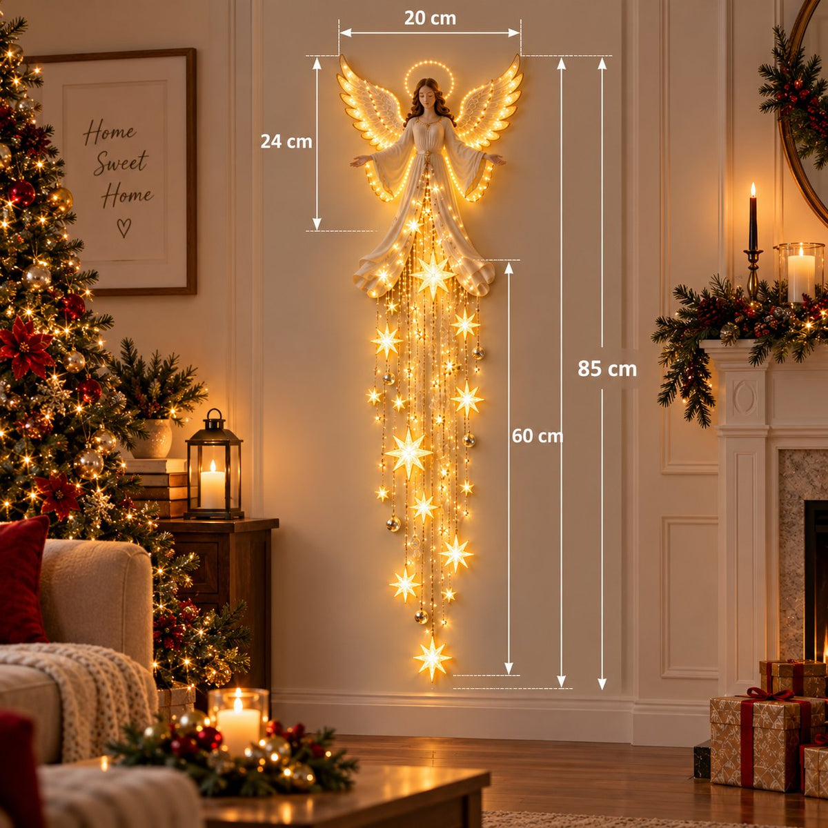❤️Angel Blessing Starfall Wall Light – Heavenly Christmas Wall Decor