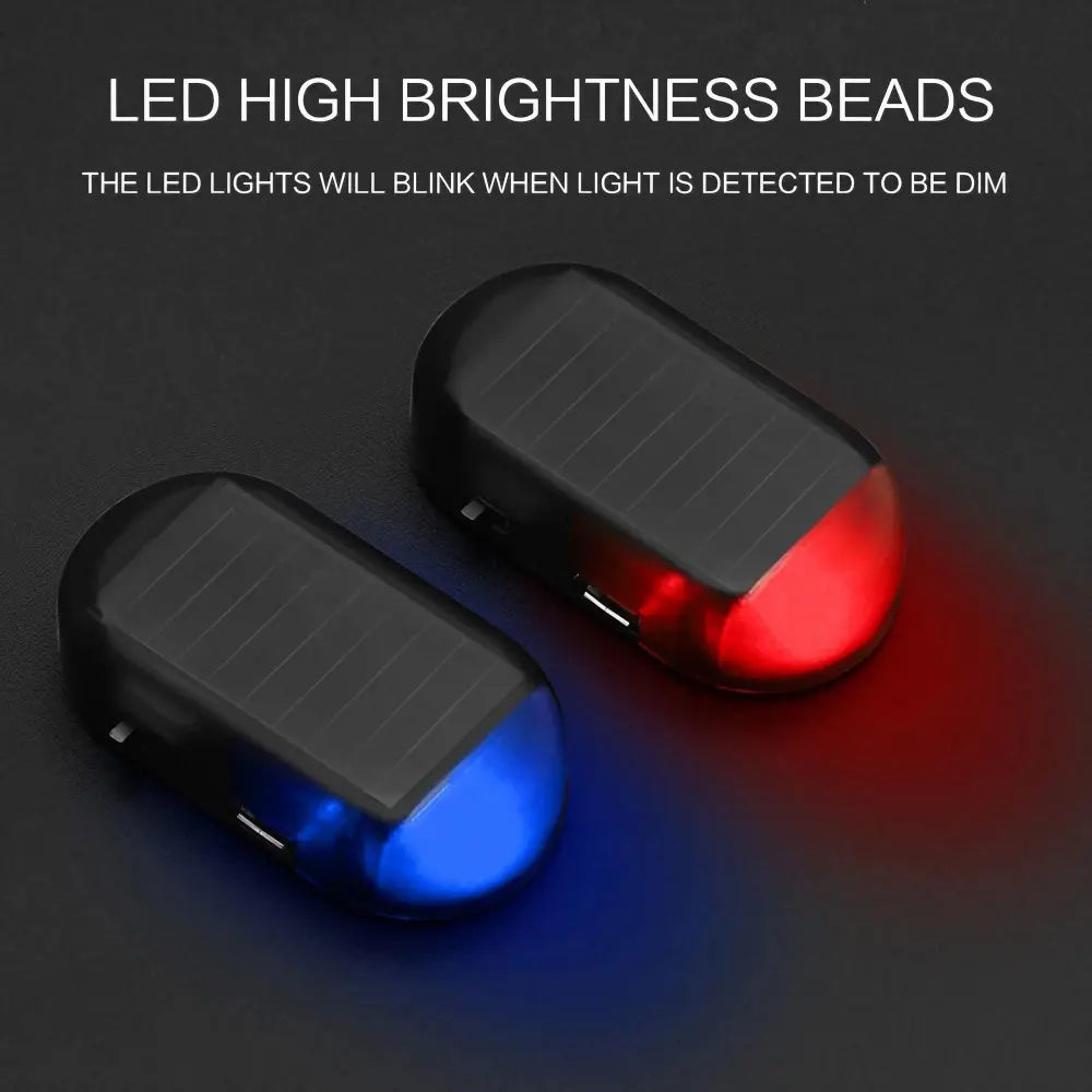 ❤️ Solar LED Car Security Warning Lights Red + Blue Set