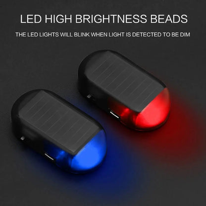❤️ Solar LED Car Security Warning Lights Red + Blue Set