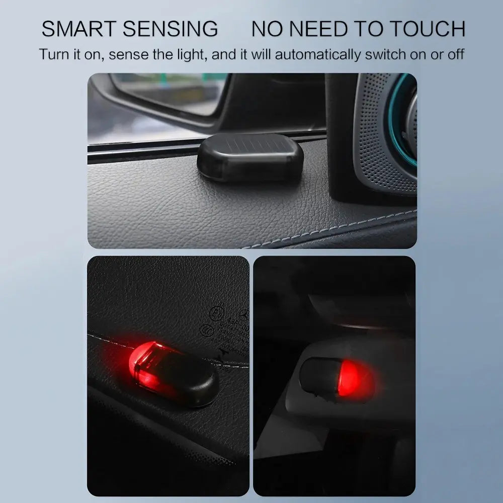 ❤️ Solar LED Car Security Warning Lights Red + Blue Set