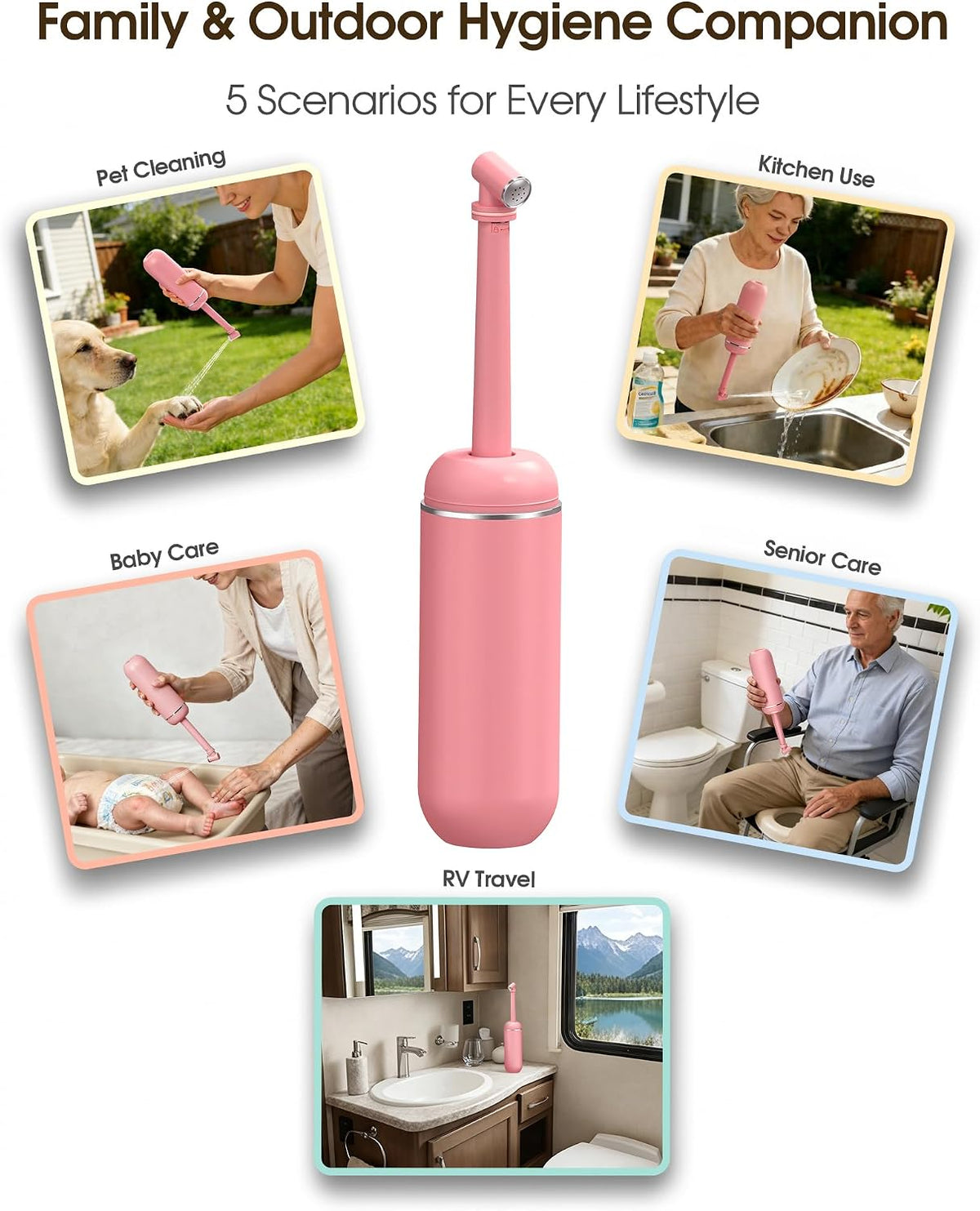 🎉Portable Bidet for Travel & Camping - Manual Squeeze Peri Bottle Handheld