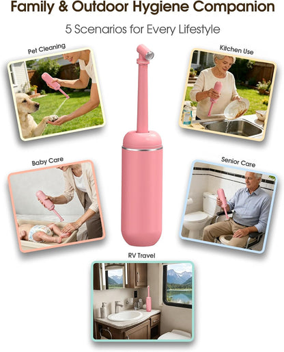 🎉Portable Bidet for Travel & Camping - Manual Squeeze Peri Bottle Handheld