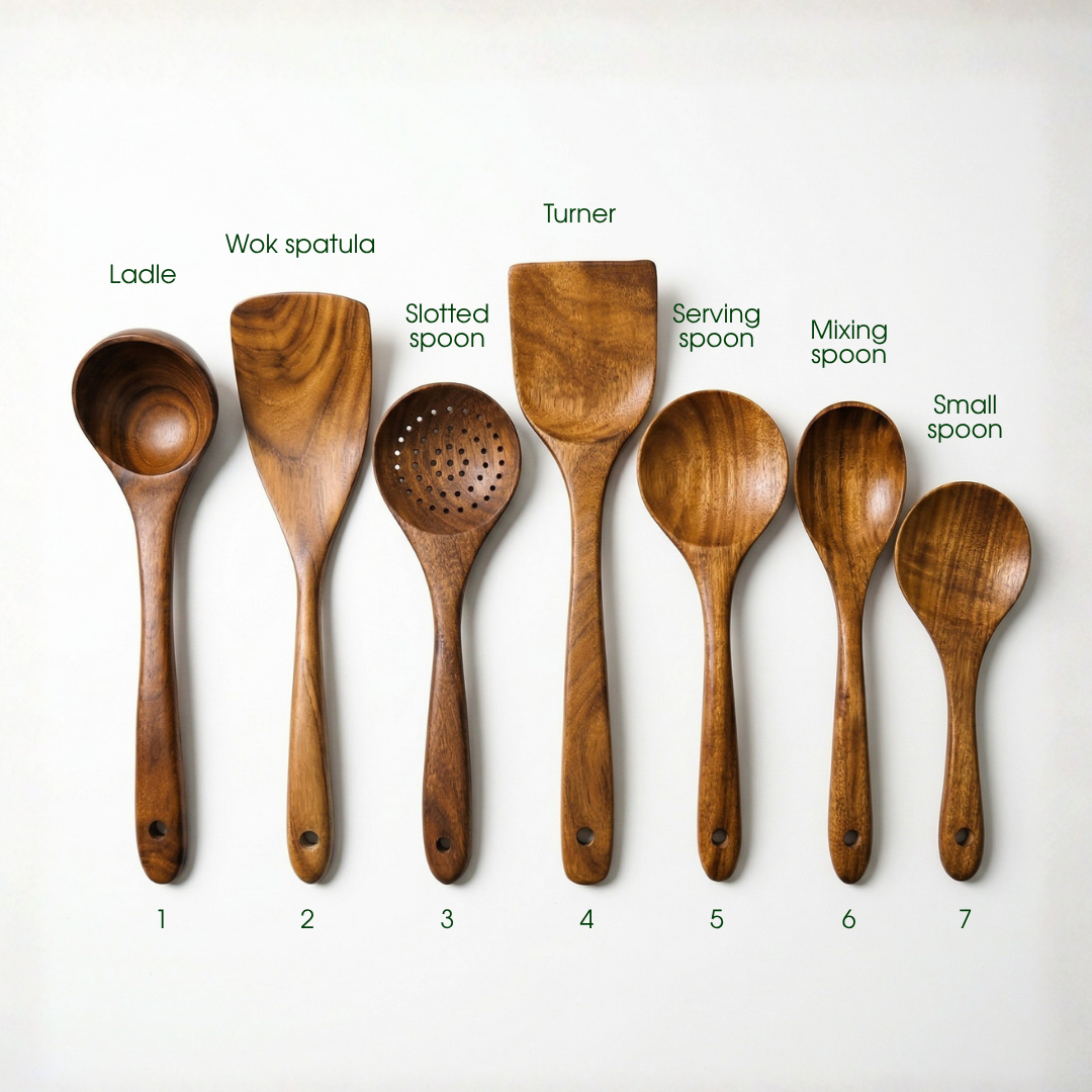 ❤️Acacia Wood Cooking Utensil Set