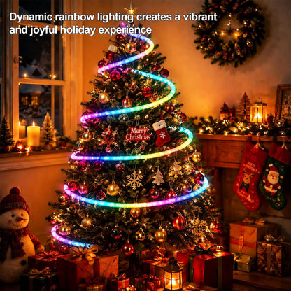 🎉3.3FT Plush USB Neon Rope Lights, 360° Luminous RGB+IC USB LED Light Strip with Remote and APP Control