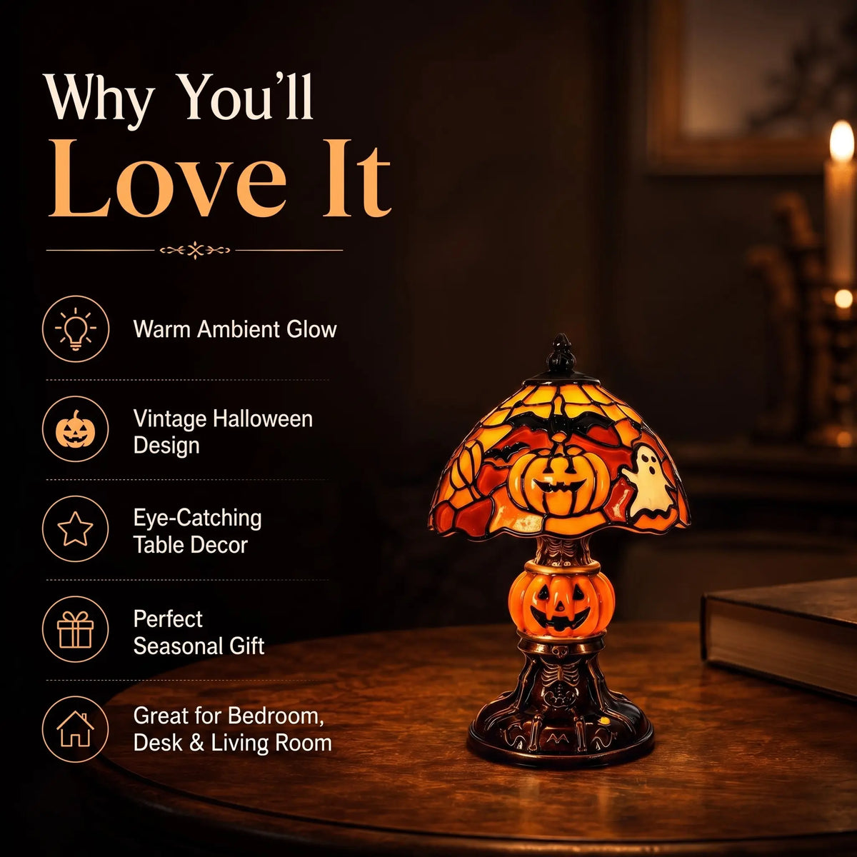 ❤️Halloween Ghost Bat Pumpkin Table Lamp