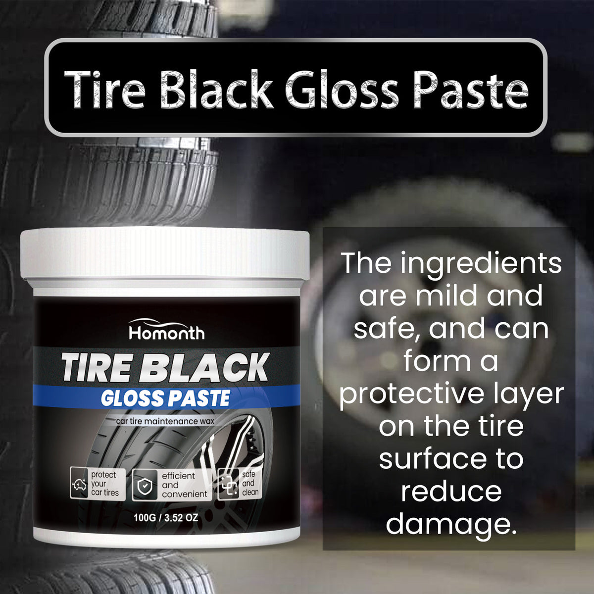 ❤️Tire Gloss Restorer – Deep Black Shine & UV Protection