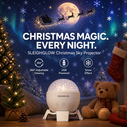 ❤️Christmas Sky Projector – 360° Snow & Santa Light Show