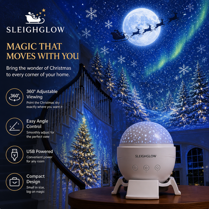 ❤️Christmas Sky Projector – 360° Snow & Santa Light Show