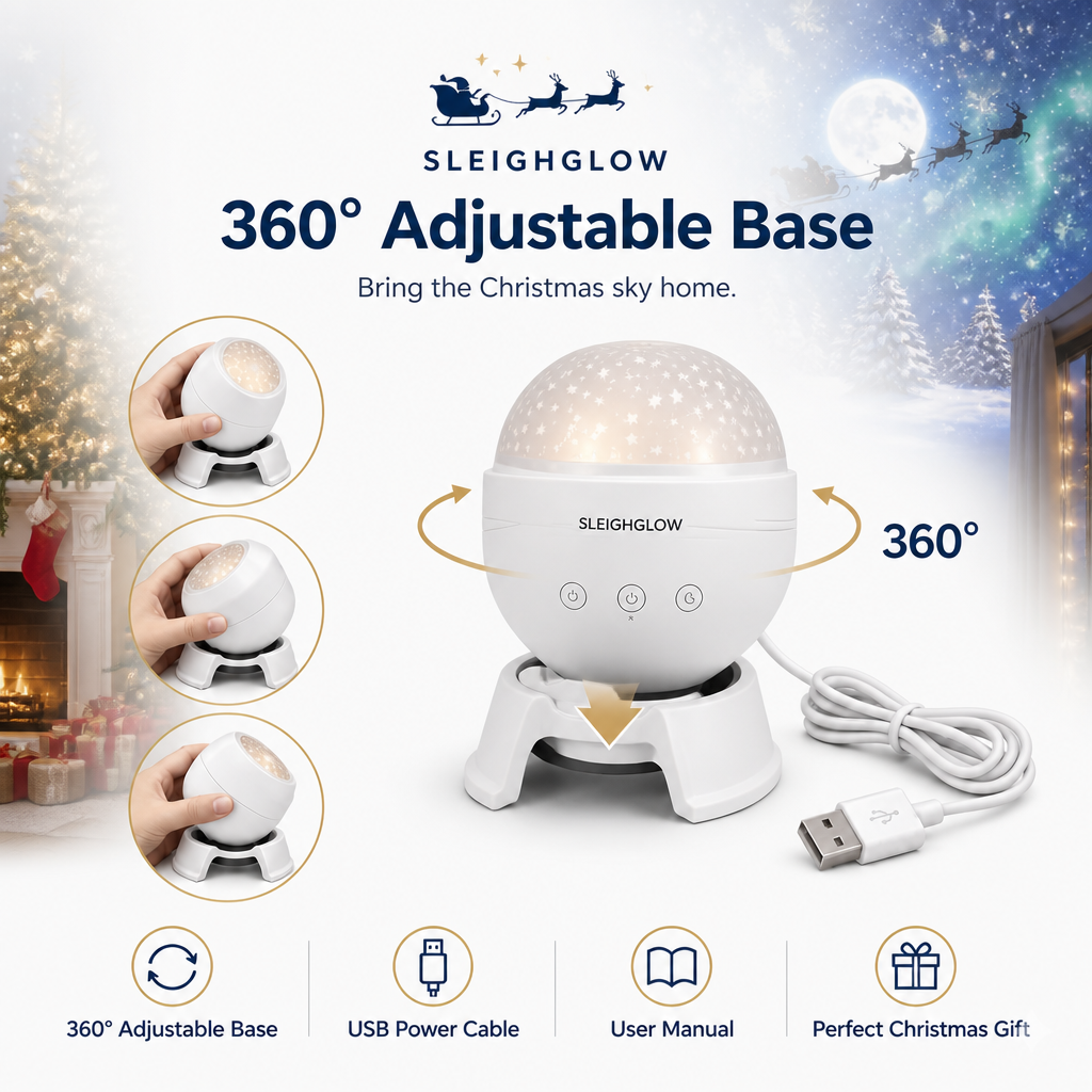 ❤️Christmas Sky Projector – 360° Snow & Santa Light Show