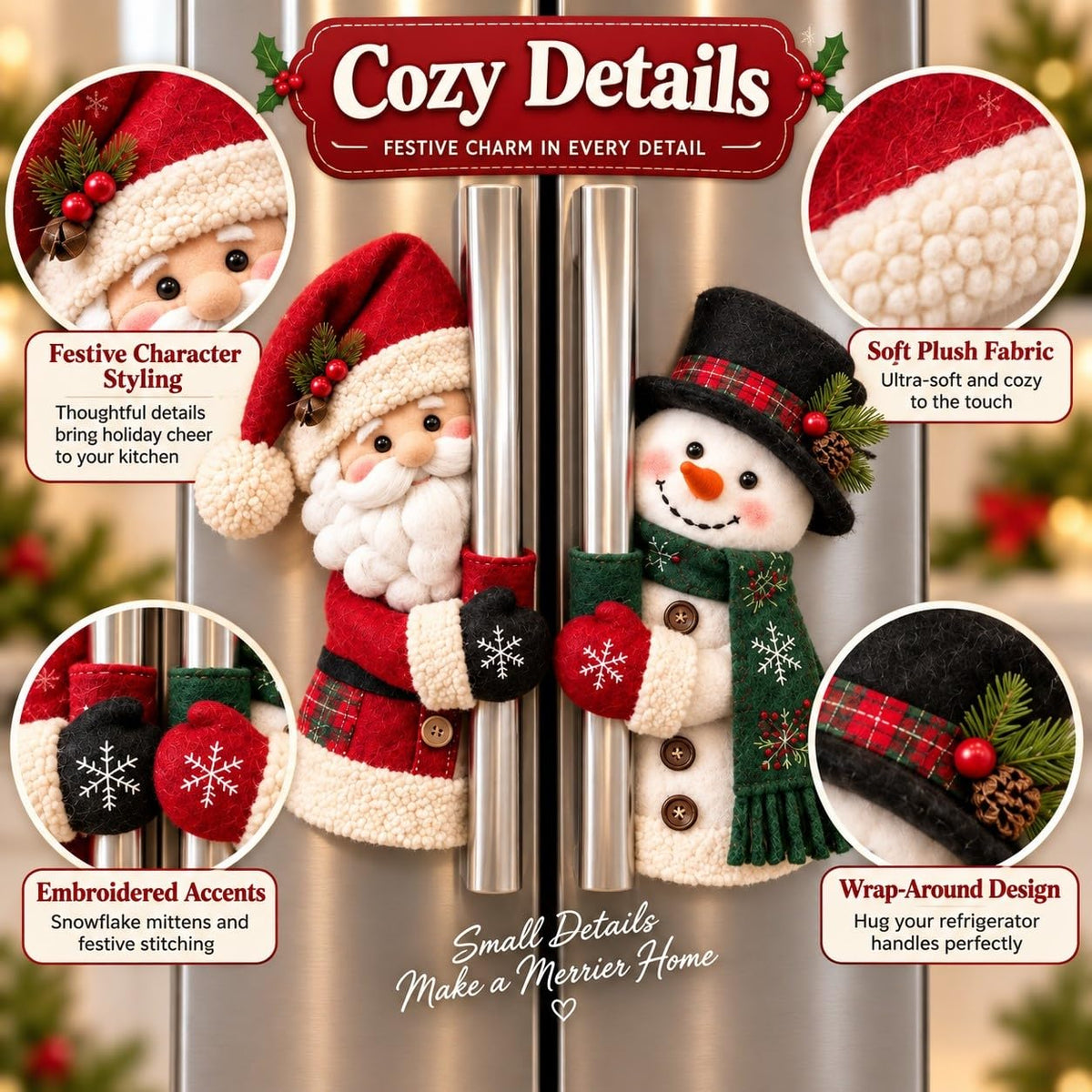 ❤️Santa & Snowman Christmas Handle Covers