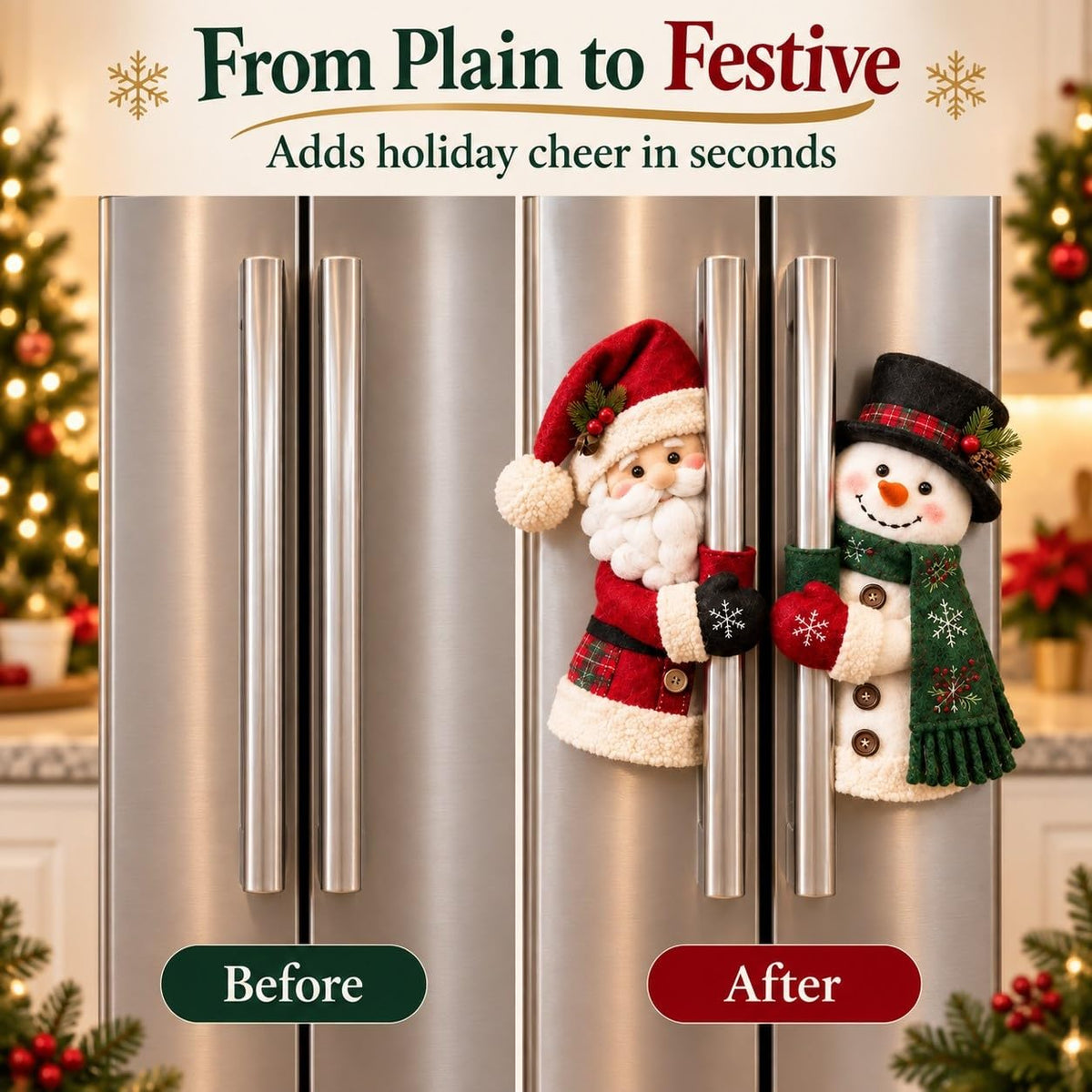 ❤️Santa & Snowman Christmas Handle Covers