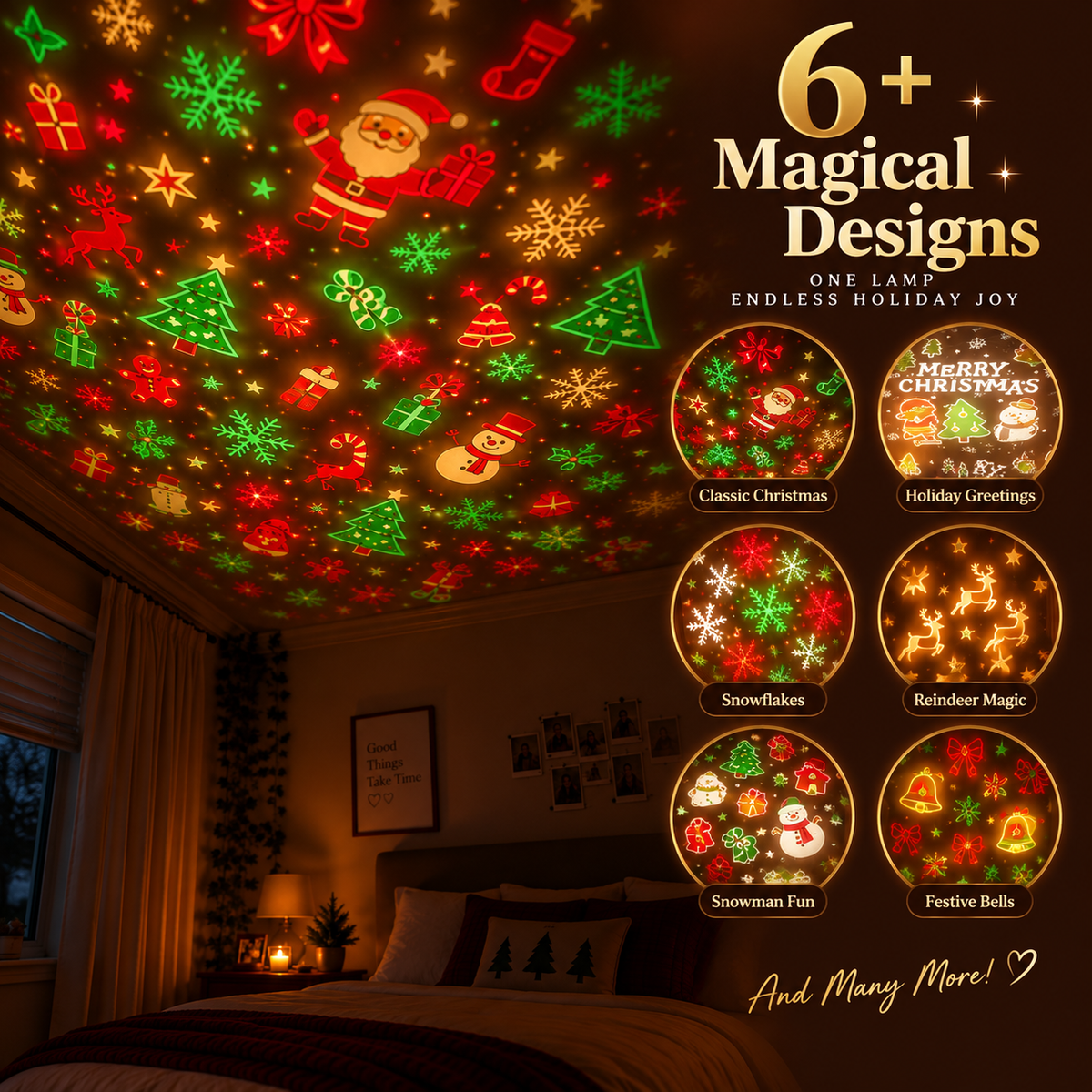 ❤️HD USB Christmas Tree Projector Light