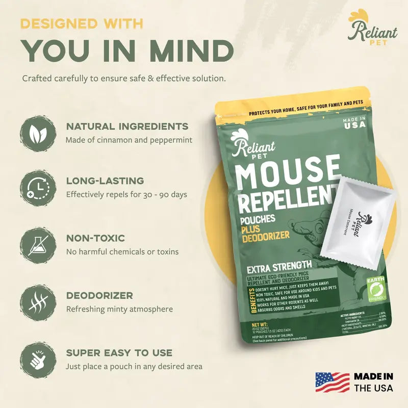 ❤️12-Pack Peppermint Mouse Repellent Pouches