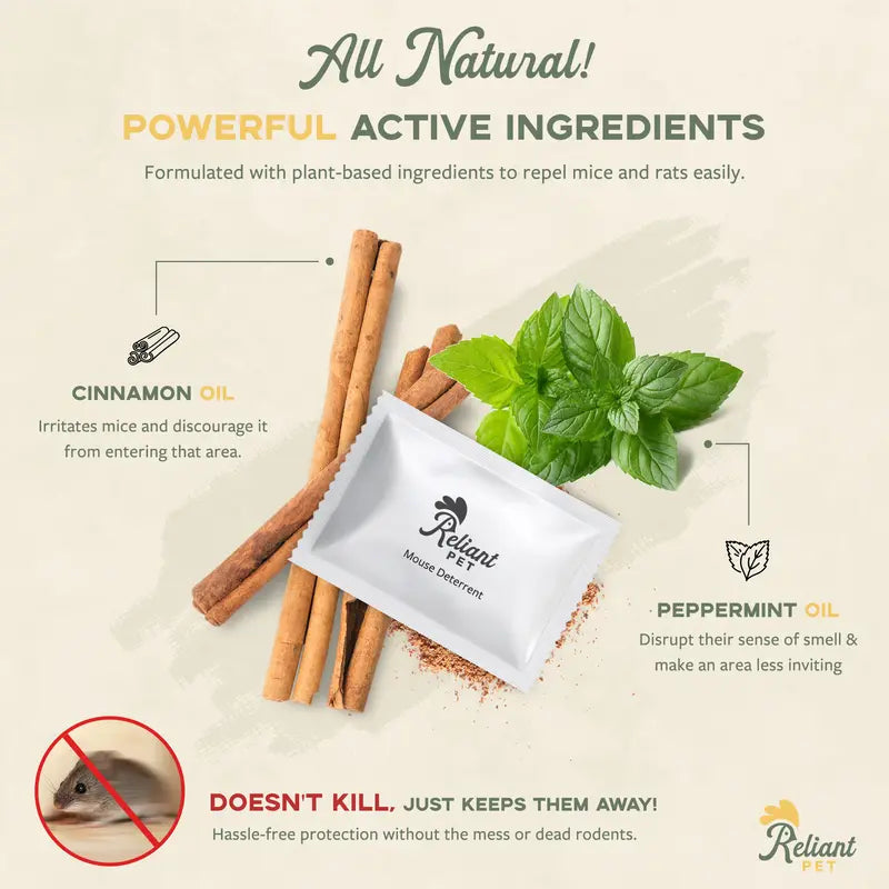 ❤️12-Pack Peppermint Mouse Repellent Pouches
