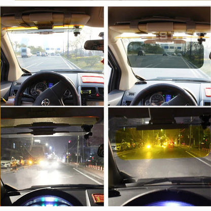 ❤️2-in-1 HD Anti-Glare Car Sun Visor – Day & Night Driving