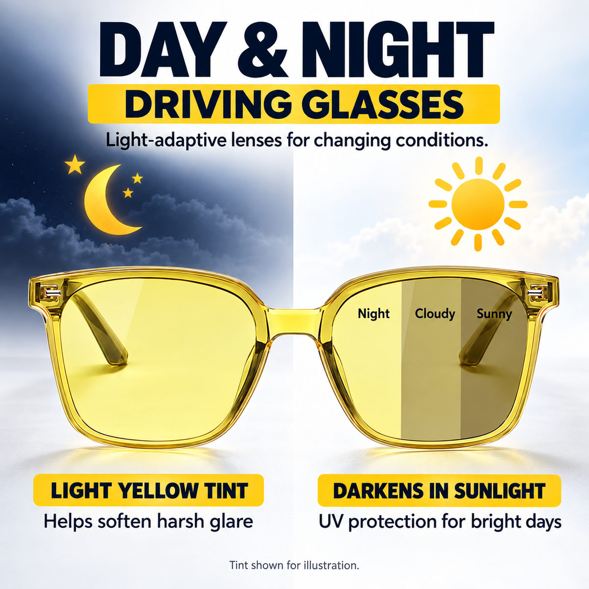❤️Light-Adaptive Day & Night Driving Glasses
