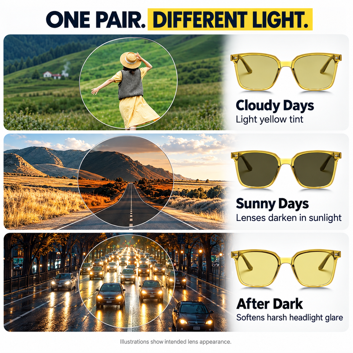 ❤️Light-Adaptive Day & Night Driving Glasses